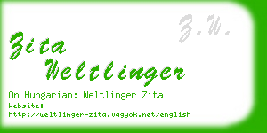 zita weltlinger business card